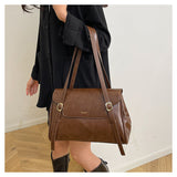 Niulatu texture large capacity commuter shoulder bag HZ1108