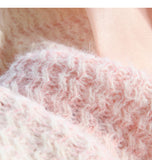 Niulatu Lace-up Gradient Color Age-Reducing Knitted Sweater HZ1108