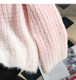 Niulatu Lace-up Gradient Color Age-Reducing Knitted Sweater HZ1108