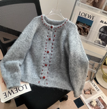 Niulatu round neck retro knitted cardigan HZ1108