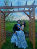 Niulatu Floral Pattern Chiffon A-Line Prom Evening Dresses HZ1007