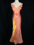Niulatu Satin Flowers Long Mermaid Evening Dress Formal Prom Dress HZ1007