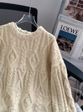 Niulatu Retro Twisted Round Neck Pullover Sweater for Women HZ1026