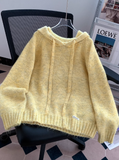 Niulatu Loose Hooded Pullover Grey Sweater 2025 New Style Knitwear HZ1026