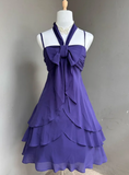 Niulatu Spaghetti Strap Sheath Birthday Dresses, Purple Homecoming Dresses HZ1026