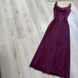 Niulatu Strap Sheath Long Prom Dresses Vintage Chiffon Grape Formal Dresses Wedding Guest Dresses HZ1026