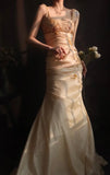 Niulatu Square Neck Sheath Long Prom Dresses Beaded Taffeta Yellow Evening Dresses HZ1026