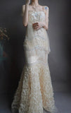 Niulatu Spaghetti Strap Mermaid Long Prom Dresses Beaded Tulle Sequin Evening Dresses HZ1026