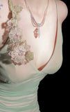 Niulatu Spaghetti Strap Sheath Long Prom Dresses Chiffon Green Wedding Guest Dresses HZ1026