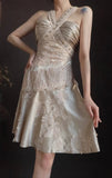 Niulatu V-neck Sheath Wedding Guest Dresses Satin Lace Birthday Dresses HZ1026