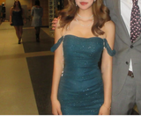 Niulatu Dark Green Homecoming Dresses Off-the-shoulder Bodycon Short Prom Dresses HZ1026