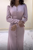 Niulatu Long Sleeves Sheath/Column Prom Dress Charming Evening Dress HZ1007