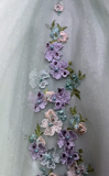 Niulatu Light Green Ball Gown Spaghetti Straps Quinceanera Dress Tulle Applique Sweet 16 Dress HZ1031