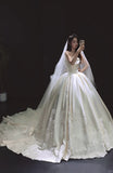 Niulatu White Ball Gown Strapless Satin Wedding Dress Applique Bridal Gown with Veil HZ1031