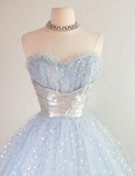 Niulatu Sweetheart Neck A-Line Tulle Short Prom Dresse Birthday Dresses, Sleeveless Homecoming Dresses HZ1026
