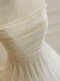 Niulatu Tulle Lace Sequin Light Champagne Simple Wedding Dresses HZ1026
