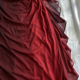 Niulatu A Line Straps Ombre Burgundy Chiffon Long Prom Dress HZ0113