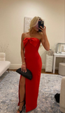 Niulatu Strapless Bow-knot Slit Prom Dresses HZ0113