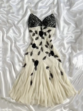 Niulatu Ivory Chiffon Lace Beaded Prom Dress Mermaid Long Evening Dress HZ1007