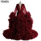 Niulatu Maternity Photography Prop Pregnancy Dress for Photo Shooting Organza Ruffle Pregnant Women Dresses Maxi Maternity HZ1007