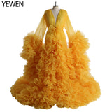 Niulatu Maternity Photography Prop Pregnancy Dress for Photo Shooting Organza Ruffle Pregnant Women Dresses Maxi Maternity HZ1007