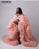 Niulatu Maternity Photography Prop Pregnancy Dress for Photo Shooting Organza Ruffle Pregnant Women Dresses Maxi Maternity HZ1007
