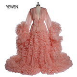 Niulatu Maternity Photography Prop Pregnancy Dress for Photo Shooting Organza Ruffle Pregnant Women Dresses Maxi Maternity HZ1007