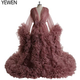 Niulatu Maternity Photography Prop Pregnancy Dress for Photo Shooting Organza Ruffle Pregnant Women Dresses Maxi Maternity HZ1007