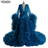 Niulatu Maternity Photography Prop Pregnancy Dress for Photo Shooting Organza Ruffle Pregnant Women Dresses Maxi Maternity HZ1007