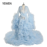 Niulatu Maternity Photography Prop Pregnancy Dress for Photo Shooting Organza Ruffle Pregnant Women Dresses Maxi Maternity HZ1007