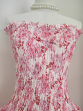 Niulatu A line Strapless Sleeveless Pink Floral Party Dress Short Birthday Outfits SD381