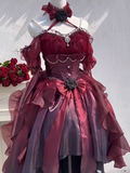 Niulatu High Low Halter Burgundy Organza Party Birthday Dresses Birthday Outfits SD457