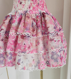 Niulatu A line Strapless Sleeveless Pink Floral Cocktail Dress Short Birthday Outfits SD388