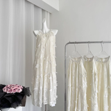 Niulatu A line Halter Ivory Lace Dress Holiday Dresses SD318