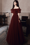 Niulatu Off The Shoulder Tulle Line Prom Dress Evening Dress HZ1007