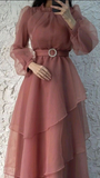 Niulatu A-line Long Sleeves Evening Dress HZ1007