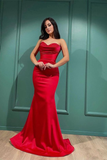 Niulatu Red Sweetheart Sleeveless Sequins Mermaid Evening Dresses HZ1007
