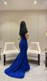 Niulatu Blue Mermaid Evening Dress Blue Formal Dress HZ1007
