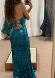 Niulatu Sequin Mermaid Prom Dress Long Backless Evening Dress HZ1007
