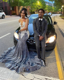 Niulatu Sequins Mermaid Evening Dress Long Prom Dress HZ0113