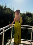 Niulatu Sheath Long Party Prom Dress Olive Green One Shoulder Prom Evening Dress HZ1007
