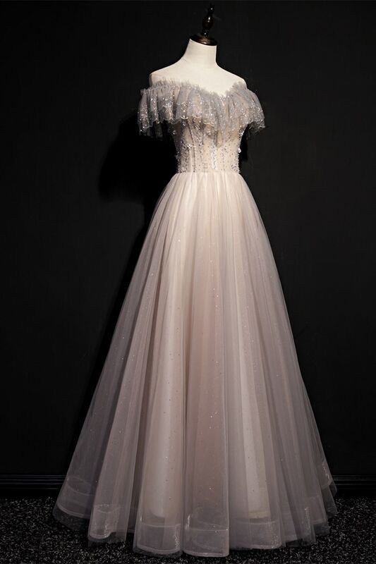Fairy Off the Shoulder Silver Formal HZ0308