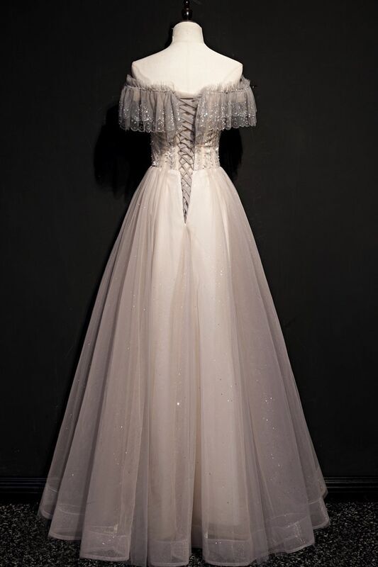 Fairy Off the Shoulder Silver Formal HZ0308