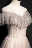 Fairy Off the Shoulder Silver Formal HZ0308