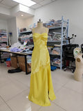 Niulatu Strap Satin Prom Dresses Long A Line Pleated Corset Bridesmaid Formal Dress with HZ1007