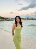 Niulatu Strapless Sheath Green Parom Evening Dress HZ1007