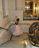 Niulatu Straps Prom Dress Pink A Line Long Evening Dress HZ1007