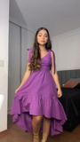 Niulatu V Neck A Line Ruffle Purple Prom Evening Dress HZ1007
