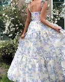 Niulatu Floral Pattern Chiffon A-Line Prom Evening Dresses HZ1007