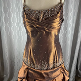 Niulatu Satin Beaded Ruched Evening Dress Memaid Prom Dress HZ1007